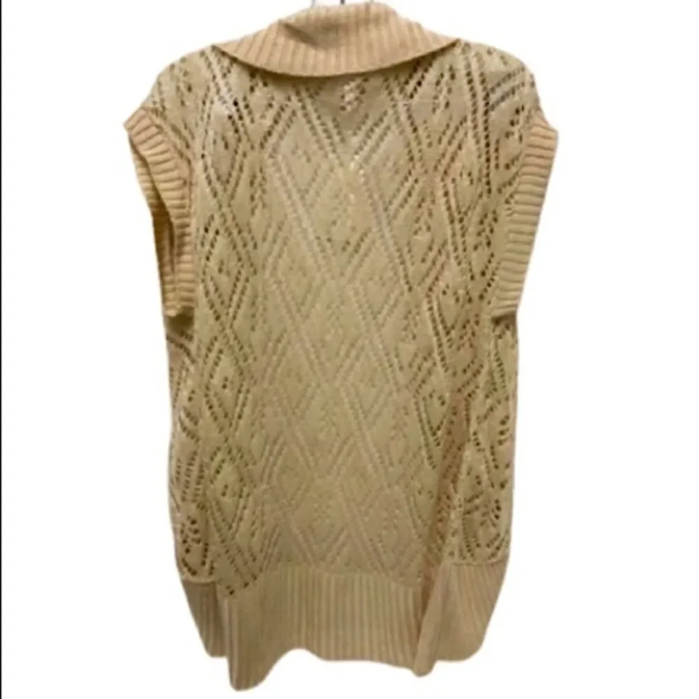 LEO & NICOLE Knit Vest Sleeveless Cardigan Medium NWT